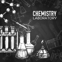 Fondo della lavagna del laboratorio di chimica vettore