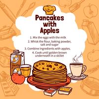 Ricetta di Apple Pancakes vettore
