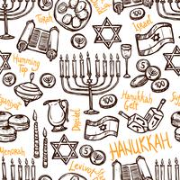 modello senza cuciture di hanukkah vettore