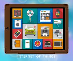 Set di icone piatte di Internet of things vettore