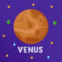 Venere. tipo di pianeti del sistema solare. spazio. illustrazione vettoriale piatta