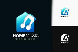 design del logo musicale per la casa con gradiente vettore