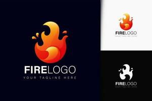 design del logo del fuoco con gradiente vettore