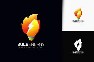 design del logo dell'energia della lampadina con gradiente
