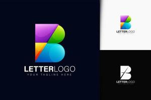 lettera b logo design con gradiente vettore