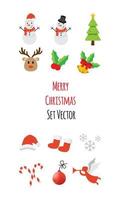 set di illustrazioni vettoriali di buon natale. buon natale set illustrazioni, design piatto set illustrazione natale.