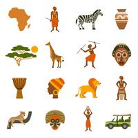 Set di icone di Africa vettore