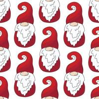 motivo natalizio con gnomi scandinavi in mano in stile disegno vettore