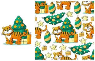 carino set di elementi e pattern senza soluzione di continuità. ideale per l'abbigliamento dei bambini vettore