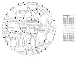 illustrazioni mediche monocromatiche. pagine da colorare, in bianco e nero vettore