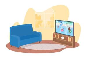illustrazione isolata di vettore 2d della mobilia del soggiorno
