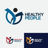 modello di progettazione dell'illustrazione di vettore di logo della gente di salute