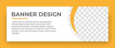 modello di banner web creativo. dimensioni standard con spazio per le foto. modelli di banner design con colore giallo. illustrazione vettoriale