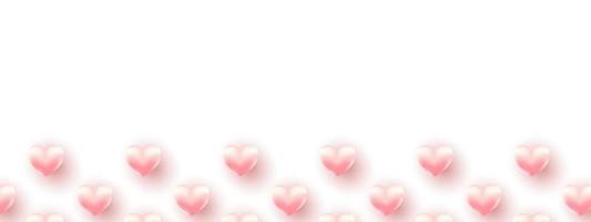 buon San Valentino, sfondo San Valentino. modello di banner vettoriale di San Valentino. design di San Valentino con spazio bianco per elementi di testo e cuori su sfondo rosa e bianco. illustrazione vettoriale