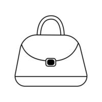 borsa da donna in stile scarabocchio, line art. illustrazione vettoriale piatta