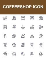 set di icone dell'app della caffetteria della caffetteria vettore