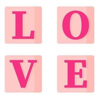 gioco da tavolo scrabble con la parola amore. concetto di matrimonio e San Valentino. vettore