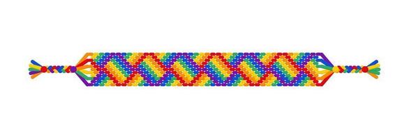 vettore arcobaleno lgbt boho hippie braccialetto di amicizia di fili.