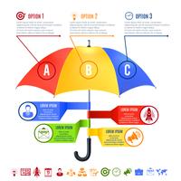 Insieme di Infographics dell&#39;ombrello vettore