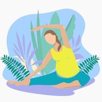 donna incinta che fa yoga immagine stilizzata di una persona vettore