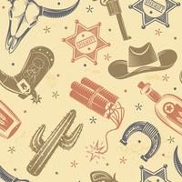 Cowboy Seamless Pattern vettore