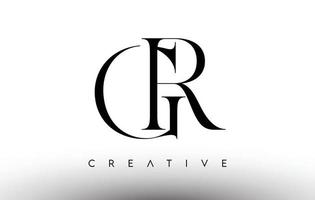 gr minimalista serif lettera moderna logo in bianco e nero. gr creative serif logo design icona vettore
