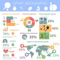 Stampa di rapporto infografica sport popolare vettore