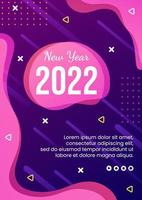 felice anno nuovo 2022 modello di volantino design piatto illustrazione modificabile di sfondo quadrato adatto per social media, feed, carta, saluti e annunci web internet vettore