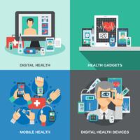 Set di salute digitale vettore