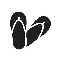 icona del glifo con pantofole vettore