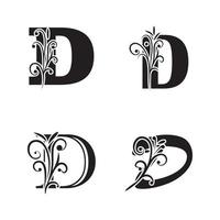 lettera d logo modello icona vettoriale design