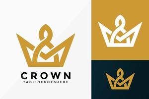 disegno vettoriale logo corona di lusso premium. emblema astratto, concetto di design, loghi, elemento logotipo per modello.