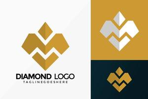 premium lettera m diamante logo vettoriale design. emblema astratto, concetto di design, loghi, elemento logotipo per modello.