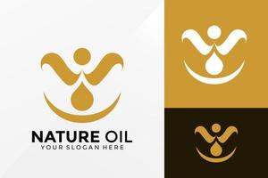 disegno vettoriale di lusso natura olio logo vettoriale. emblema dell'identità del marchio, concetto di design, loghi, elemento logotipo per modello.