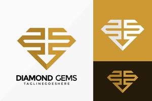 disegno vettoriale di logo di gemme di diamante premium. emblema astratto, concetto di design, loghi, elemento logotipo per modello.