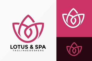 linea di lusso arte lotus spa logo disegno vettoriale. emblema astratto, concetto di design, loghi, elemento logotipo per modello. vettore