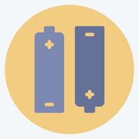 batterie icona - stile piatto - illustrazione semplice, tratto modificabile vettore