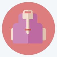 icon bag pack - stile piatto - illustrazione semplice, tratto modificabile vettore