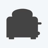 icona tostapane - stile glifo - illustrazione semplice, tratto modificabile vettore