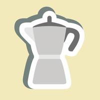 adesivo filtro caffè - illustrazione semplice, tratto modificabile vettore