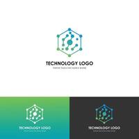 modello di logo vettoriale per l'identità aziendale. segno astratto del chip. rete, illustrazione del concetto di tecnologia internet. elemento di design