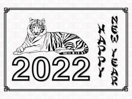capodanno cinese 2022 anno d'oro della tigre. sfondi, striscioni, cartoline, poster. simbolo dello zodiaco orientale del 2022. vettore