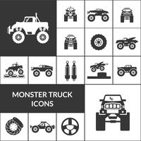 Set di icone di camion mostro vettore