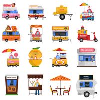 Set di icone cibo di strada vettore