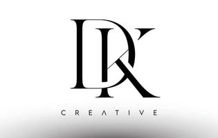 dk logo lettera moderno minimalista serif in bianco e nero. dk creative serif logo design icona vettore