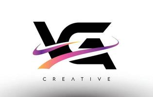 icona del design della lettera logo vg. lettere vg con linee colorate creative swoosh vettore