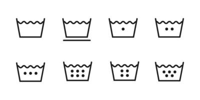 simboli di lavaggio della biancheria, icone per l'asciugatura. illustrazione vettoriale. vettore