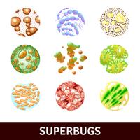 Superbugs Realistic Set vettore
