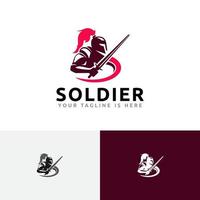 spada cavaliere spartano soldato guerriero armatura guerra mascotte logo vettore