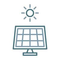 icona a due colori della linea del pannello solare vettore